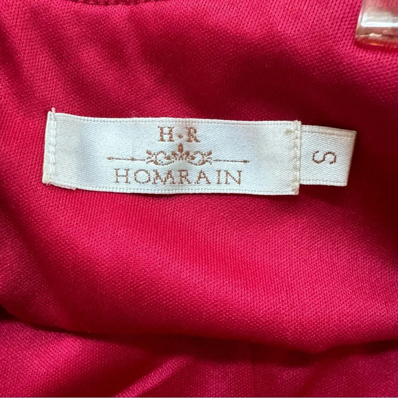 Homrain Red Lace Elegant Dress High Low Off Shoulder S - Picture 11 of 12